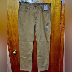 NWT Levi’s 514 Straight British Sepia Khaki Color Jeans Size 33x32